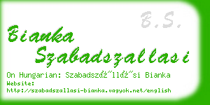 bianka szabadszallasi business card